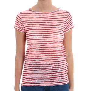 Majestic Paris: Red + White Faded Stripe Tshirt